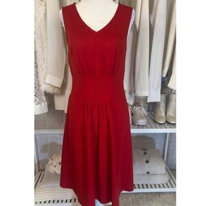 Grace Karin Women's Size S Red Gathered Front Tie Back Dress #0543
